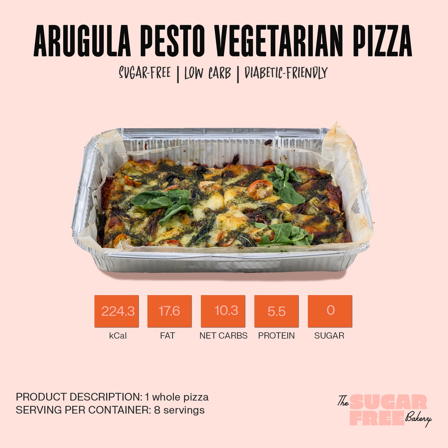 low carb pizza | vegetarian pizza | food tray manila | the sugar free bakery ph