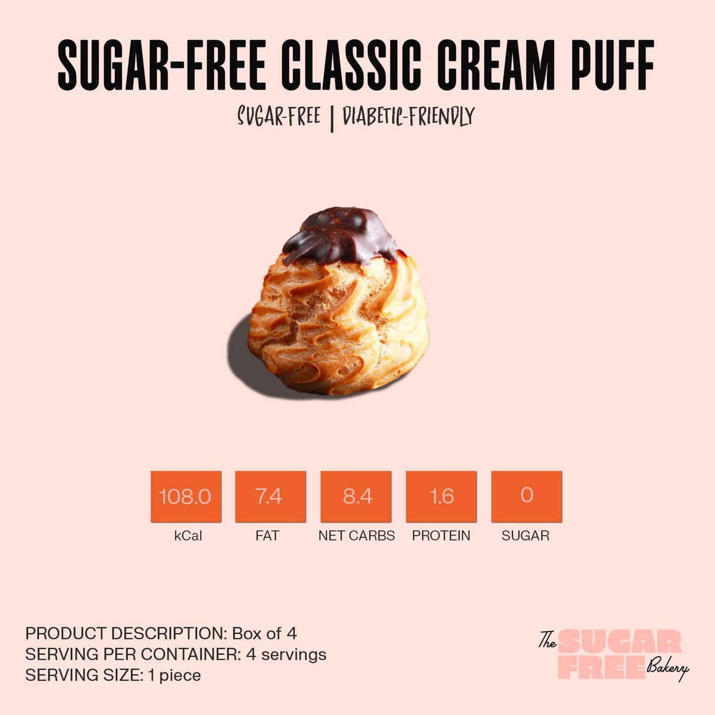 cream puff | sugar free cream puff | dessert | sugar free pastry | the sugar free bakery
