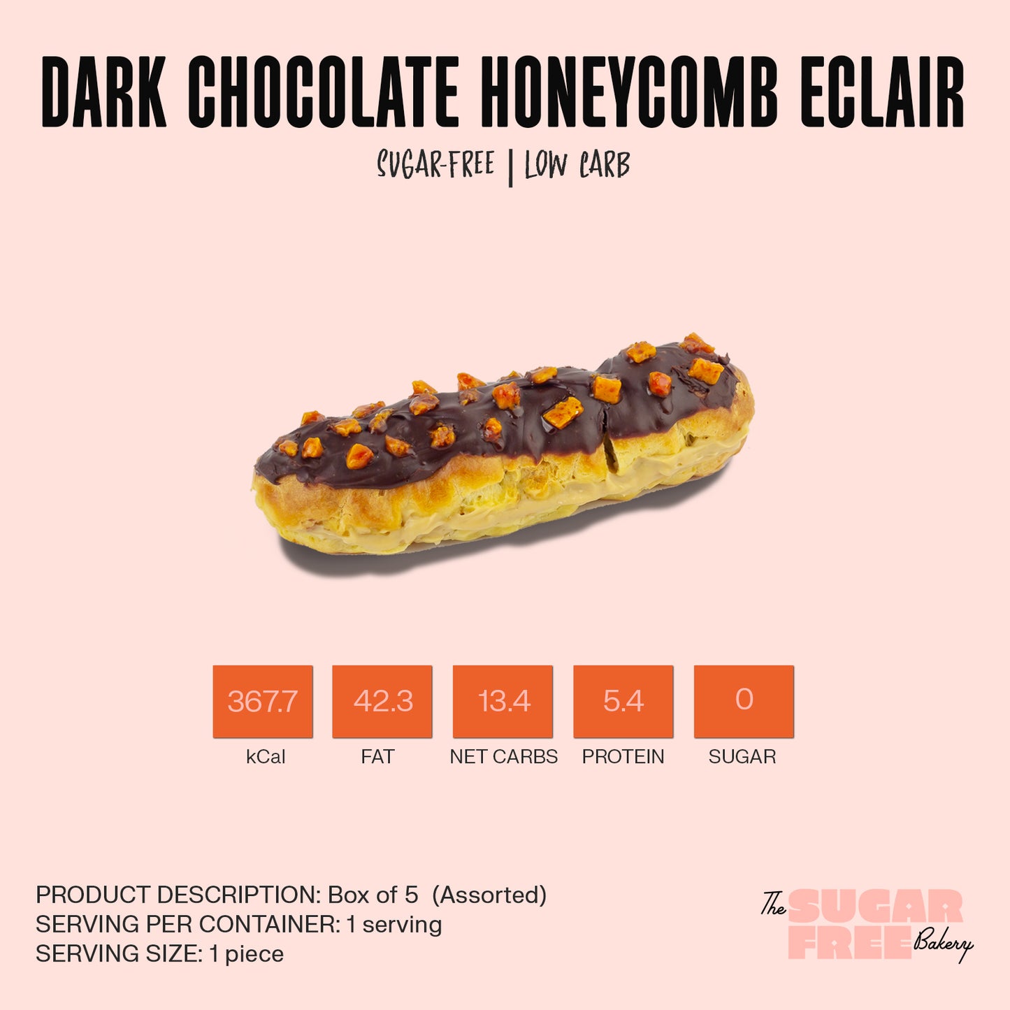 eclair | sugar free eclair | dark chocolate honeycomb eclair | eclair gift box | sugar free | sugar free manila | gourmet eclair