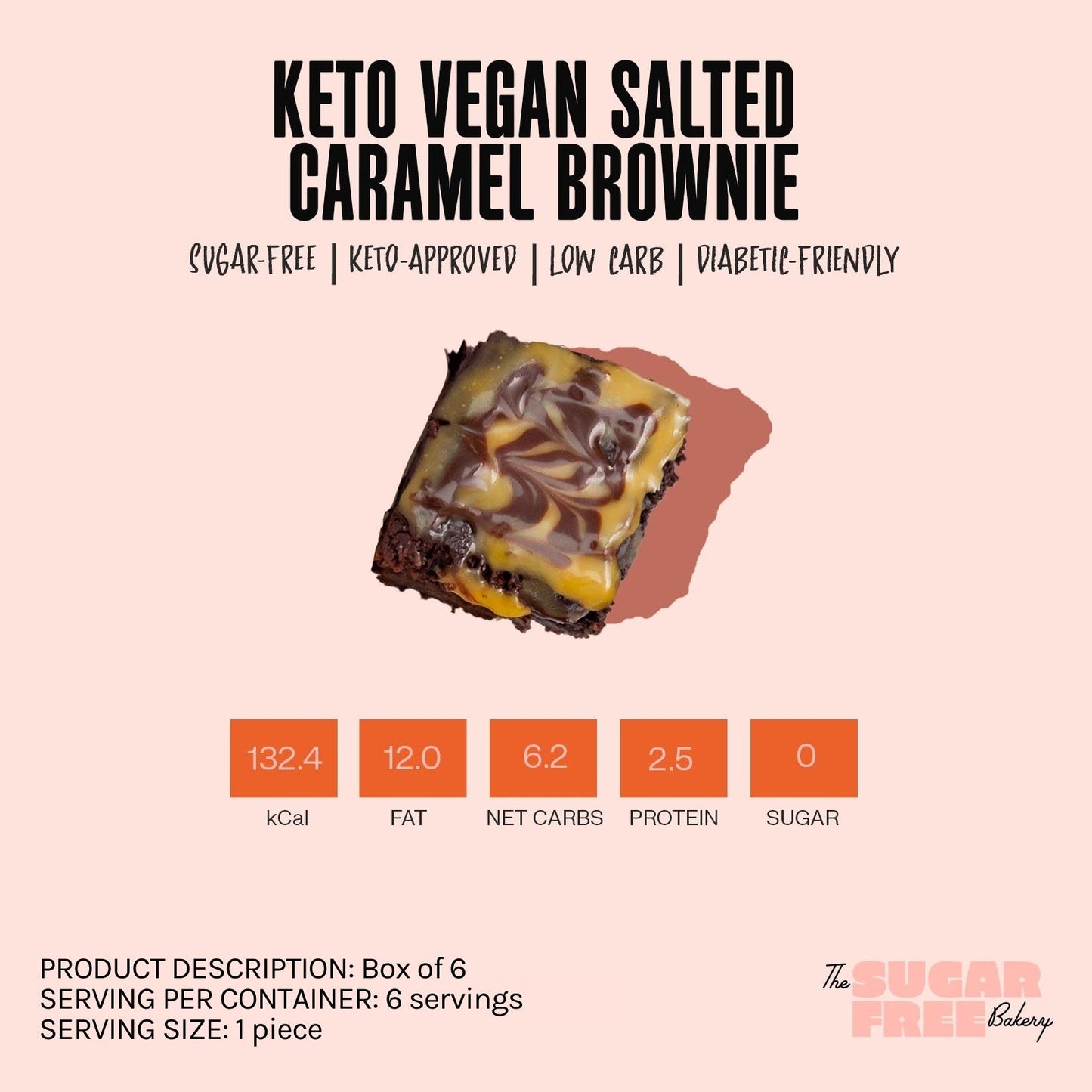Keto Vegan Salted Caramel Brownie