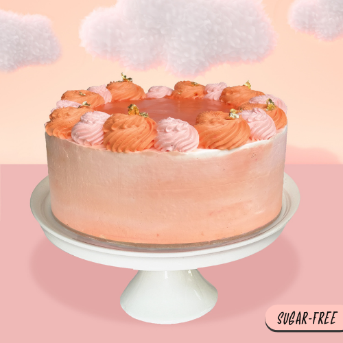 Peach Fuzz & Cream Cake 8"