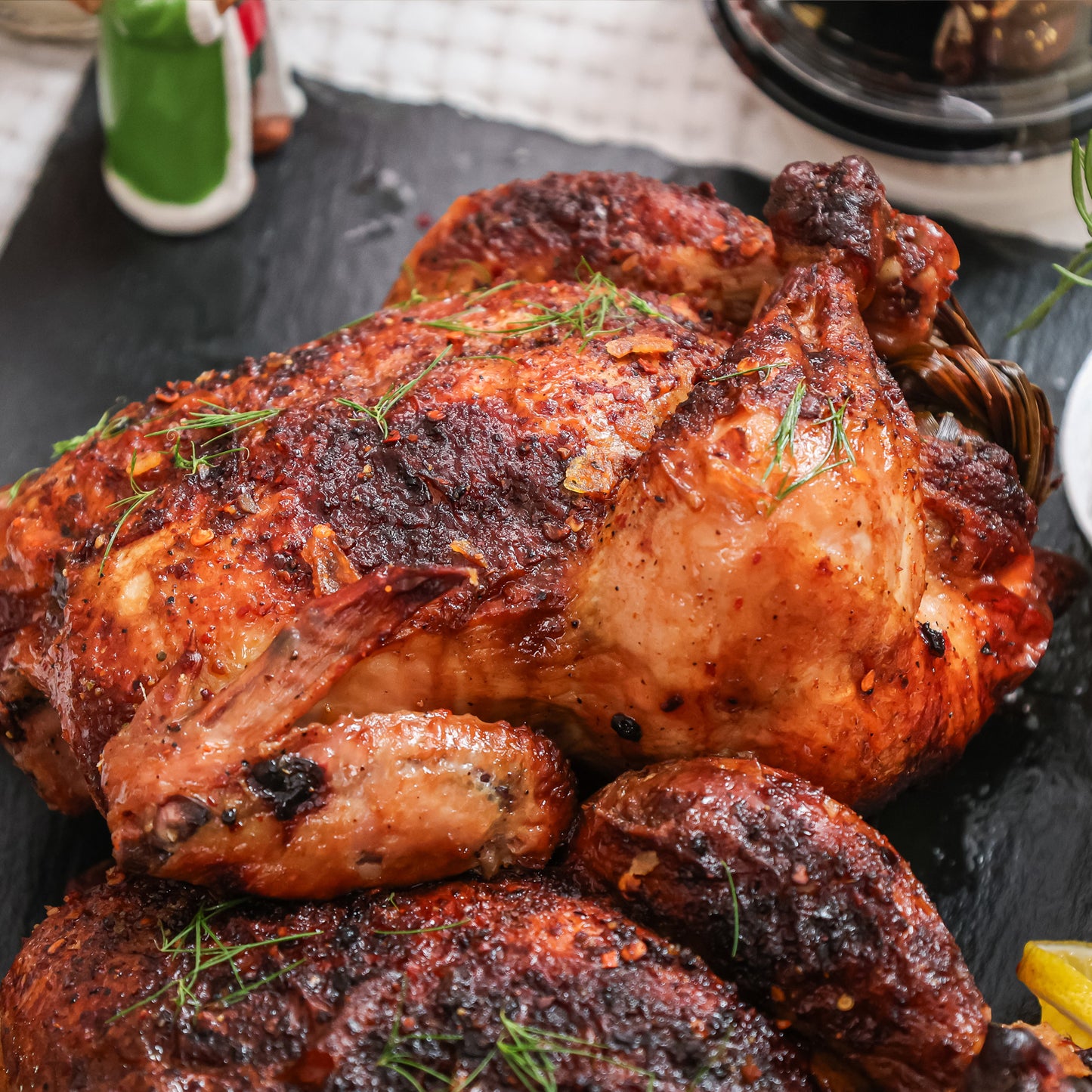 Cajun Roast Chicken with Sweet Potato Wedges