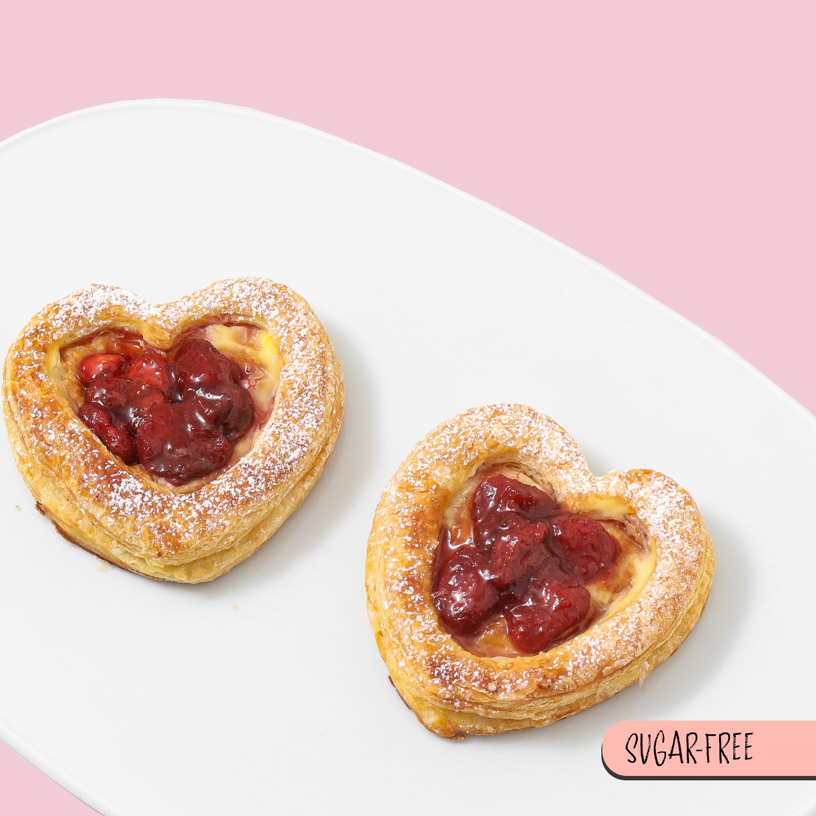 Indulge in our decadent Sugar-Free Strawberry Danish Sweethearts for a guilt-free Valentine's treat