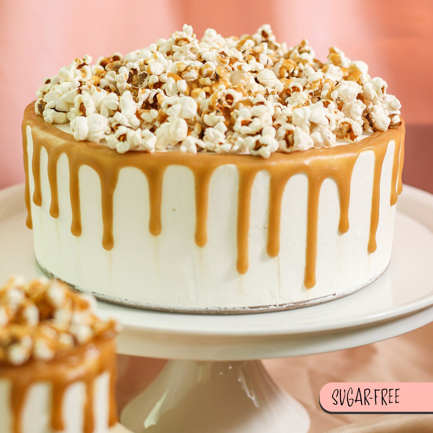 Delight your sweetheart with our 8” Sugar-Free Popcorn Caramel Cloud Cake, a heavenly sugar-free indulgence.