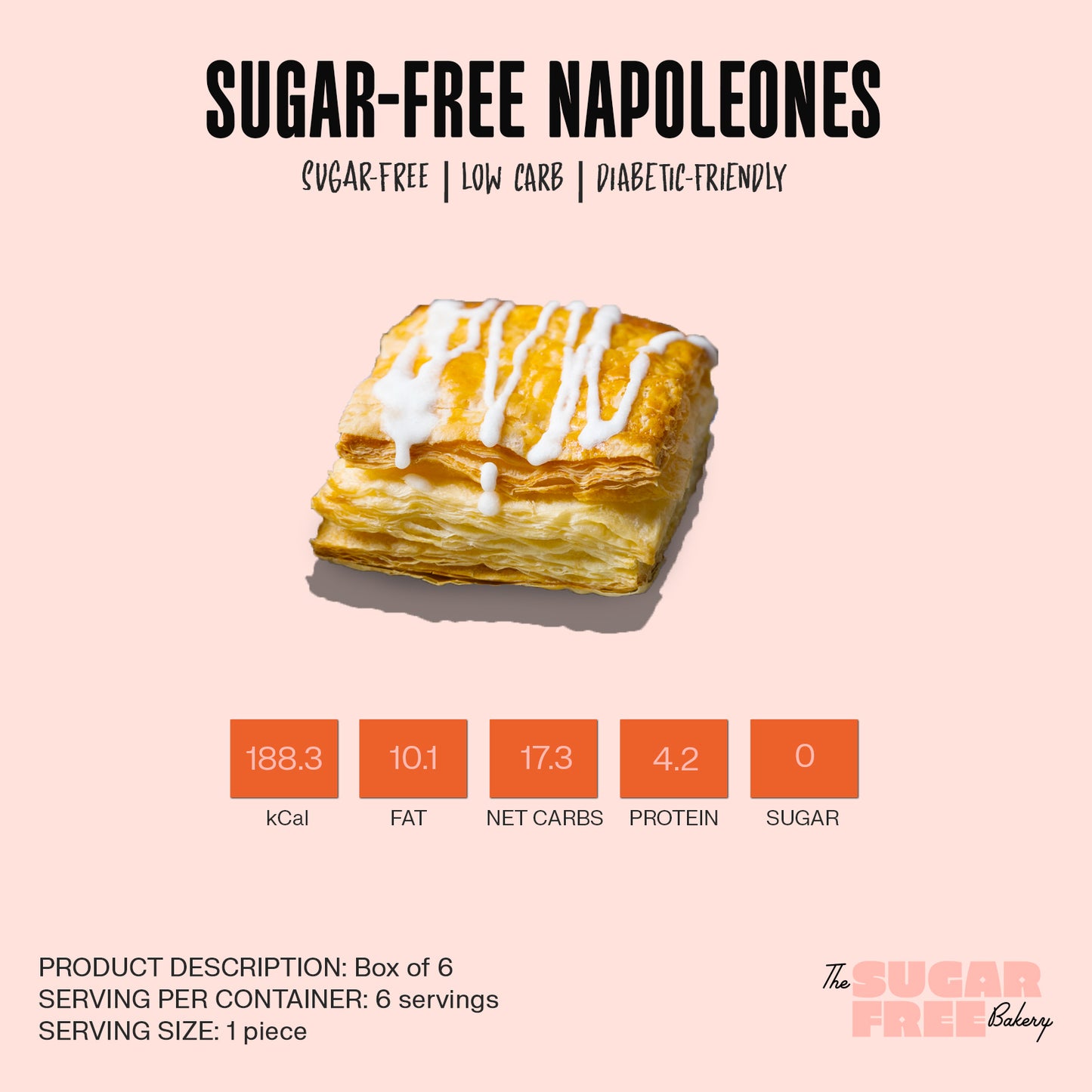 napoleones | sugar-free napoleones | The Sugar-Free Bakery | Sugar Free Gift | Dessert