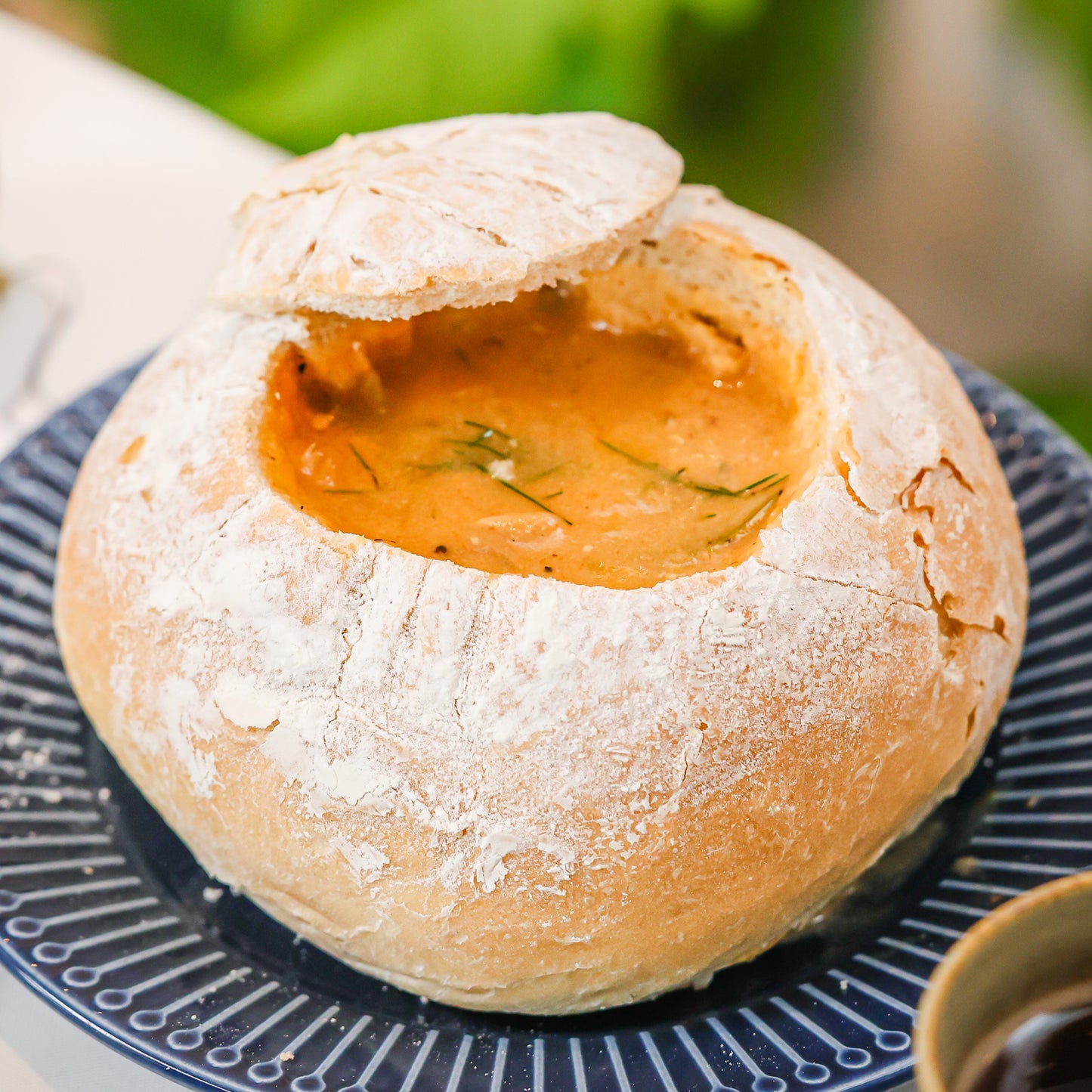 Philly Cheesesteak Soup with Bread Bowl